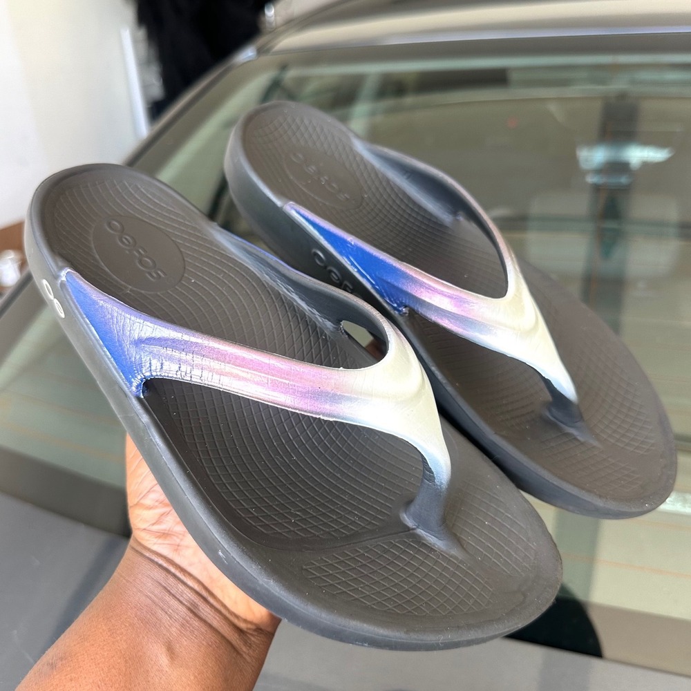 OOFOS OOlala Women's Luxe Limited Edition Thong Comfort Sandals Size 7 Calypso - Picture 12 of 13